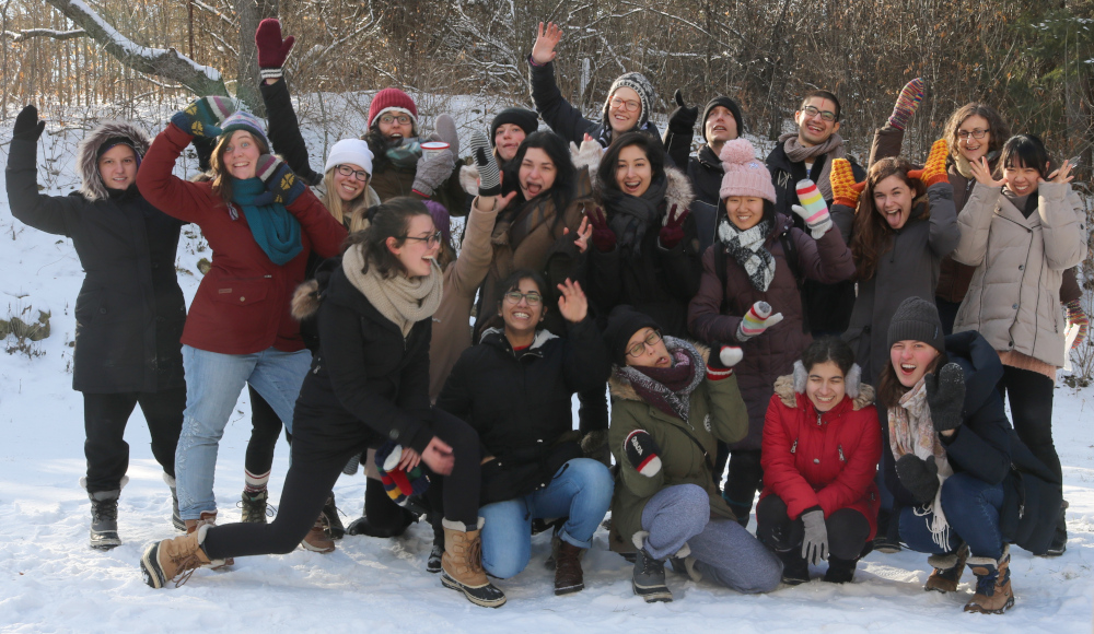 Group of students at a retreat